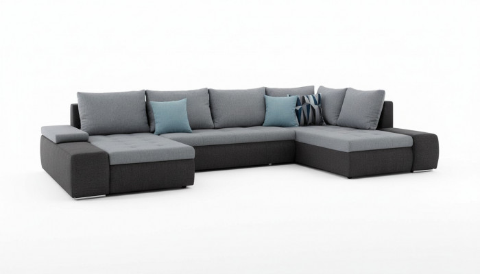 Wunnlandschaft Luxus Canapé Couch Garnitur Eckcanapé Textil Couchen Canapéën Miwwelen Neit