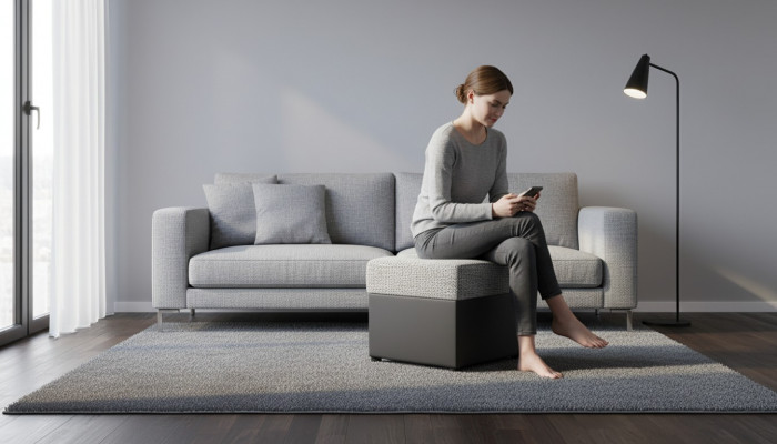 Polsterdesign Hocker Design Fousshocker Ottomane Sëtz Textil Chaise Lounge
