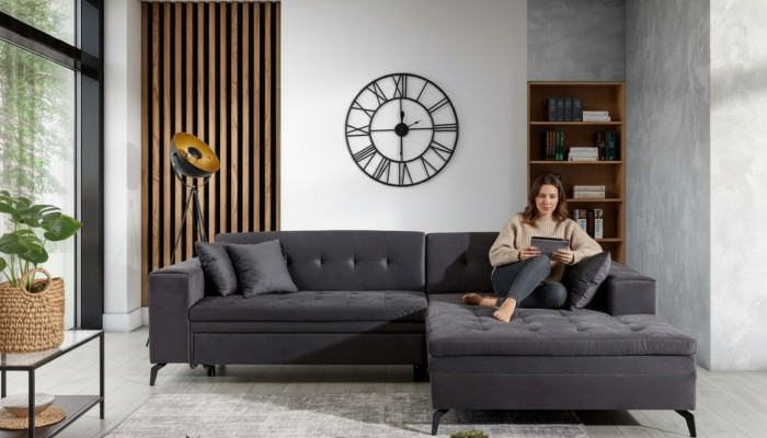 Design Wunnlandschaft L Form Ecksofa Couch Polster Textil Garnitur Sofa Ecke Nei