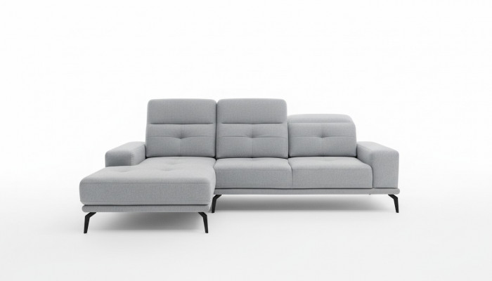 L-Form Ecksofa Stoff Sëtz Garnitur Designer Wunnlandschaft Textil Couch Sofa Nei