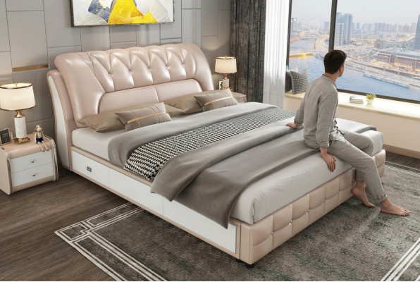 Designer-Bett Polster Design Luxus Duebel Hotelbette 180x200cm