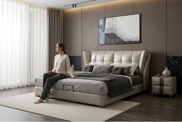 Grau Schlofkummer Better Polsterbett Chesterfield Italienesch Miwwelen