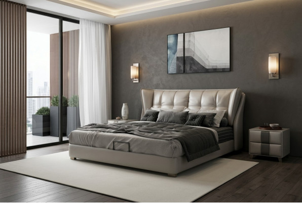 Grau Schlofkummer Better Polsterbett Chesterfield Italienesch Miwwelen