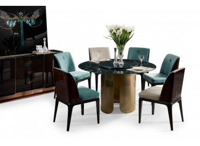 Stull Set Iesszëmmer Hellblo Stull 4x Lehnstull Modern Design Miwwel Luxus Still