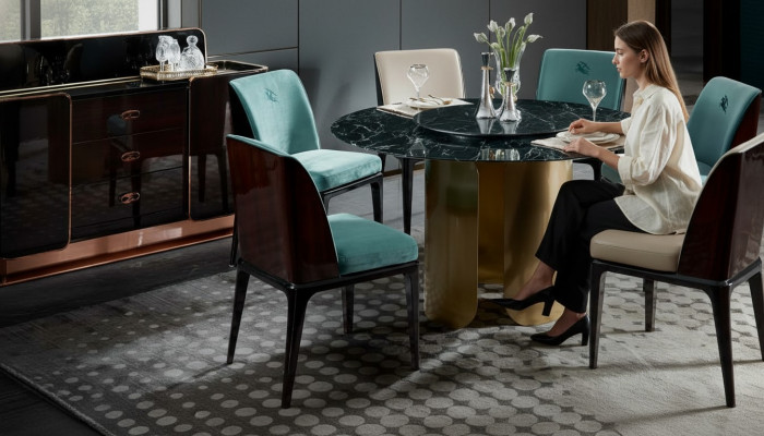 Stull Blo Iesszëmmer Modern Still Design Miwwelen Luxus Designer Ariichtung Nei