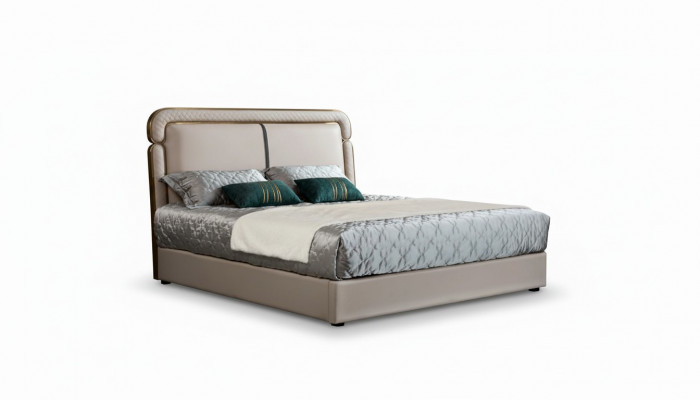 Bett Schlofkummer Beige Duebelbett Liederbett Modernen Design Miwwelen Holz