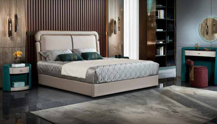 Schlofset Konsolendësch Hocker Nuetsdësch Bett Schlofkummerméibel