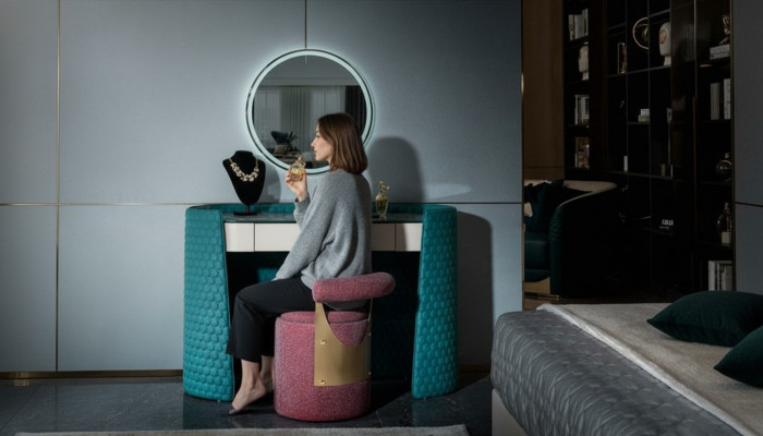 Schminktisch Hocker Schlofkummer Lieder Textil Konsolen Modern Design Schmink Nei