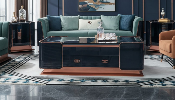 Couchtisch Holz Brong Edel Dëscher Modernen Design Miwwelen Luxus Wunnzëmmer