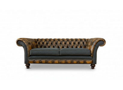 Chesterfield Giel Lieder Designer Modern Design Miwwelen Luxus Wunnzëmmer 3Sëtzer