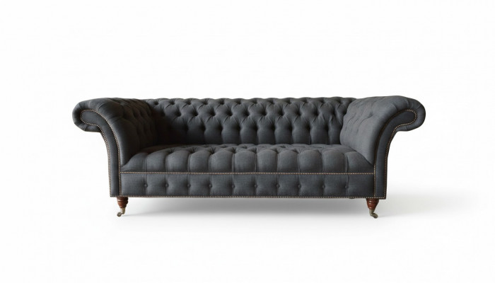 Chesterfield 3 Sëtz Textil Donkelschof Moderne Design Sofaen Sofa Miwwelen Designer