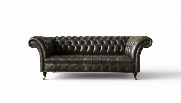 Chesterfield 3 Sëtzer Modern Design Couchen Ledersofa XXL Sëtzméiwwel Méiwwel Sofaen