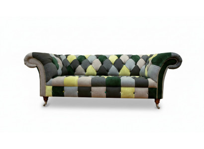 Chesterfield 3-Sëtz méi-faarweg Wunnzëmmer Design Canapé Sofa Designer Miwwelen