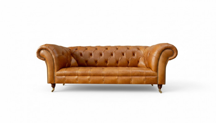 Chesterfield 3-Sëtz Couche Nossbroot Modernen Design Lieder Sofa Kreativ Miwwelen