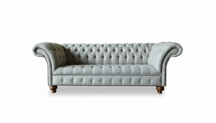 Chesterfield 3-Sëtzer Wunnzëmmer Modern Hellgräif Couch Sofa Neit Kreativt Stëft