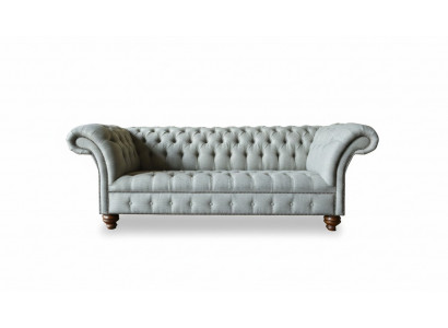 Chesterfield 3-Sëtzer Wunnzëmmer Modern Hellgräif Couch Sofa Neit Kreativt Stëft