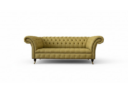 Chesterfield 3-Sëtz Giel Wunnzëmmer Design Couchen Polstersofa Sofas Textil