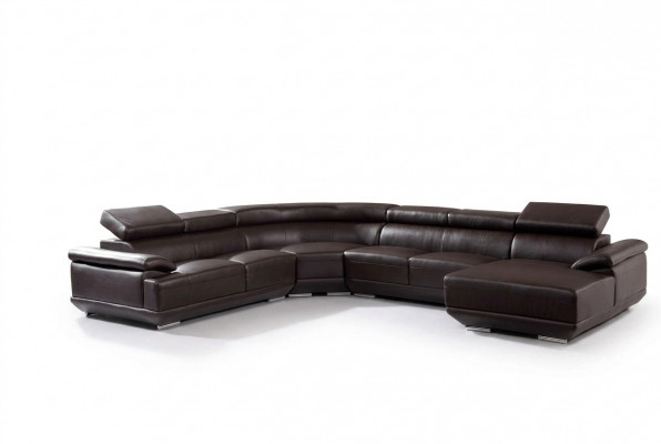 Wunnlandschaft Ecksofa Ledersofa mat USB, Sofa Couch Polster Sëtz Eck Garnitur