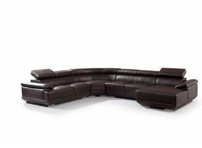 Wunnlandschaft Ecksofa Ledersofa mat USB, Sofa Couch Polster Sëtz Eck Garnitur