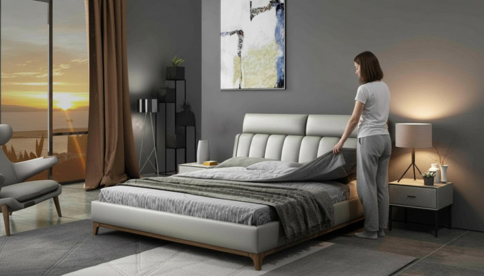 Modernen Design-Bett 180x200 Lieder Holz Better Duebelszëmmer Schlafzëmmer