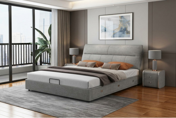 Design Liederbett Modernen Hotelgestell Luxus Schlofzëmmer Duebelbetter Ehe