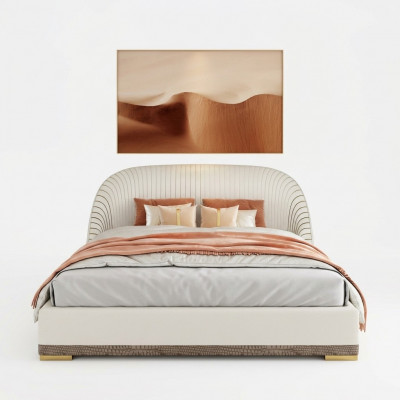 Designer Duebelbett Bett Hotel Luxus Lieder Schlofzëmmer 150/180x200cm