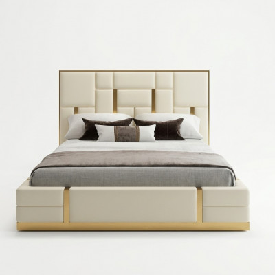 Modern Luxusbett Schlofkummer Italienesch Lieder Polster Duebel Better Metall Design.