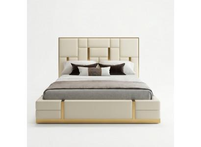 Modern Luxusbett Schlofkummer Italienesch Lieder Polster Duebel Better Metall Design.