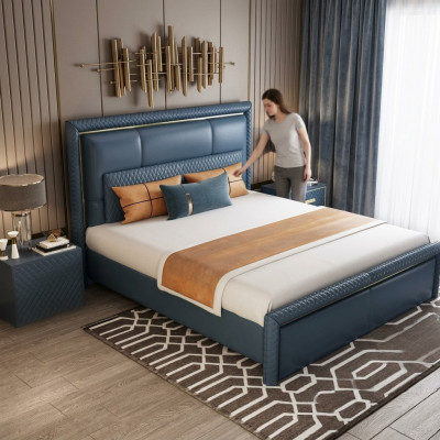 Design-Bett Schlofzëmmer Duebelbett Better Hotel Luxus Polster Lieder