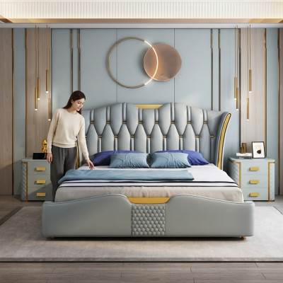 Gréngt Schlofzëmmer Bett Këssen Design Duebel Hotel Better 180x200cm
