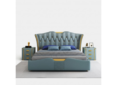 Gréngt Schlofzëmmer Bett Këssen Design Duebel Hotel Better 180x200cm