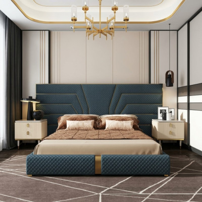 Designer Bett 180x200 Lieder Textil Better Duebel Schlof Sall Luxus