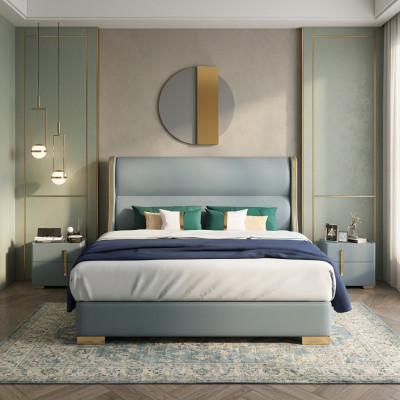 Luxus Schlofkummer Designer Duebelbett Bett 150/180x200cm Lieder Metall