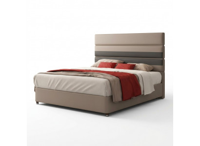 Lieder Leder Bett Hotel Luxus Designer Duebel Ehe Schlofzëmmer Beige.