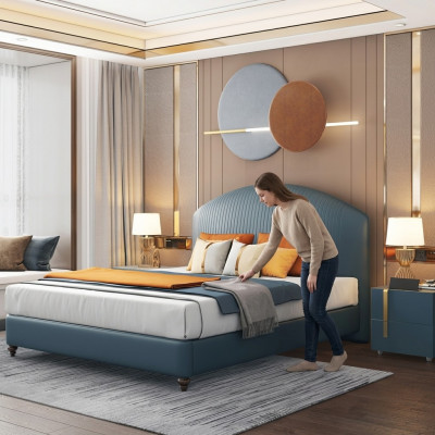 Bett Këssen Design Luxus Metall Duebel Better Bestietnes Schlof Zëmmer Blo