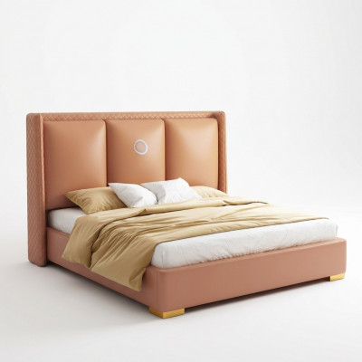 Bett Orange Schlofkummer Design Miwwelen Modern Luxus Better Bettgestell