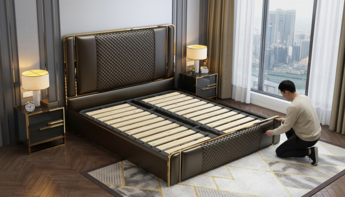 Bett Schlofkummer Design Miwwelen Modern Luxus Better Polster Gestell Nei