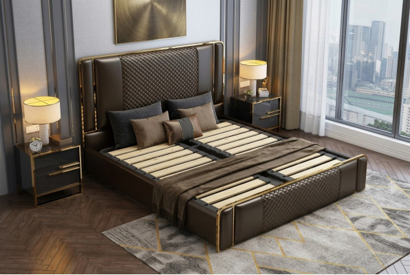 Bett Schlofkummer Design Miwwelen Modern Luxus Better Polster Gestell Nei