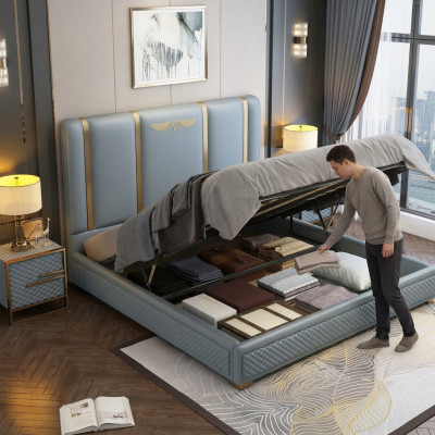 Bett Këssen Design Luxus Metall Better Duebel Bestietnes Schlof Zëmmer Lieder