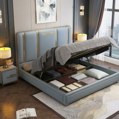 Bett Këssen Design Luxus Metall Better Duebel Bestietnes Schlof Zëmmer Lieder