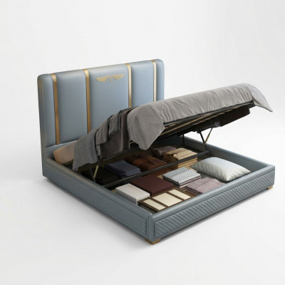 Bett Këssen Design Luxus Metall Better Duebel Bestietnes Schlof Zëmmer Lieder