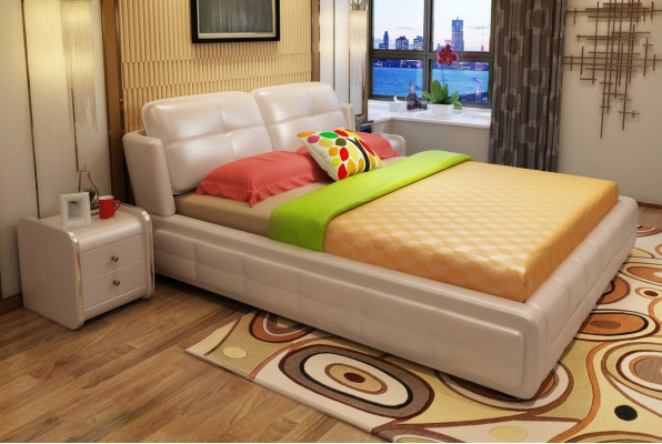 Luxus Schlofzëmmer Bett Këssen Deko Design 180x200cm duebelt Hotel Better