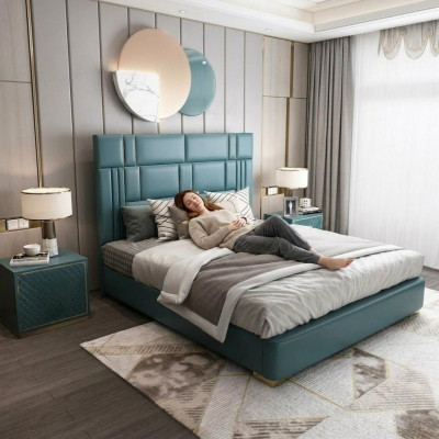Lederr Luxus Hotel Bett Duebel Këssen Better Schlofzëmmer 180x200 Duebel