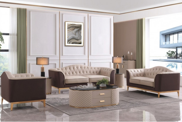 Komplett Set Sofagarnitur 3+2+1 Sëtzer Sofa Design Couch Wunnlandschaft