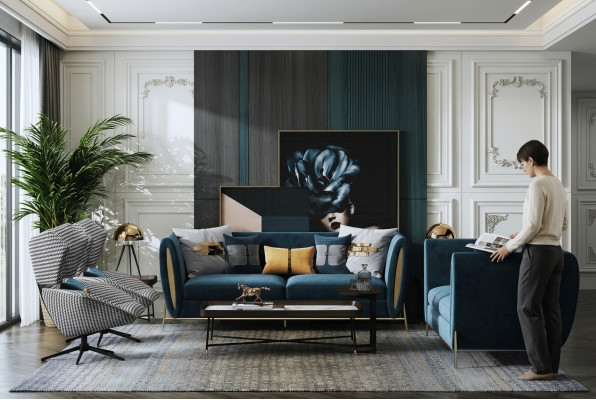 Sofa-Set 3+1 Sëtz Set Design Sofas Polster Couches Textil Relax Luxus
