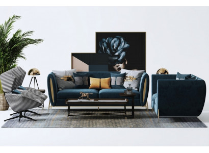 Sofa-Set 3+1 Sëtz Set Design Sofas Polster Couches Textil Relax Luxus
