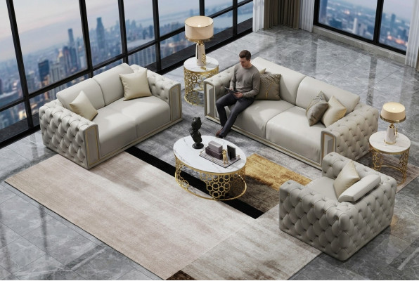 Sofagarnitur 3+2+1 Sëtzer Klassesch Couchen Wunnlandschaft Sofas Polster