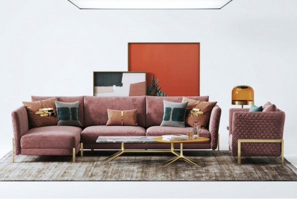 Wunnlandschaft Eckcouch L Form Sëtz Set Garnitur Modern Sofa Textil