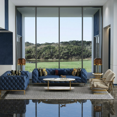 Komplett Set Sofagarnitur 3 2 1 1 Sëtz Luxus Designer 4tlg. Ledersofa