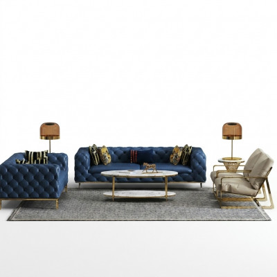 Komplett Set Sofagarnitur 3 2 1 1 Sëtz Luxus Designer 4tlg. Ledersofa